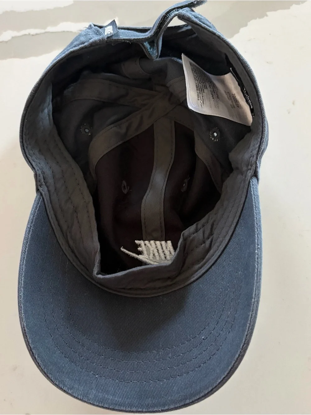 Nike toddler gray Baseball Cap with White Swoosh summer play wear